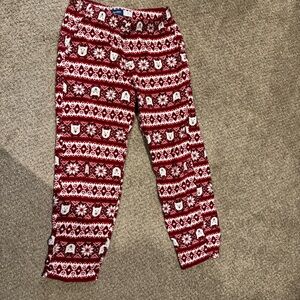 Red and White Patterned Pajama Pants
